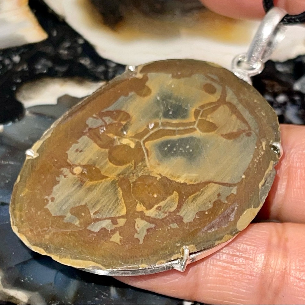 Large Brown Septarian Nodule Pendant 2 1/2”